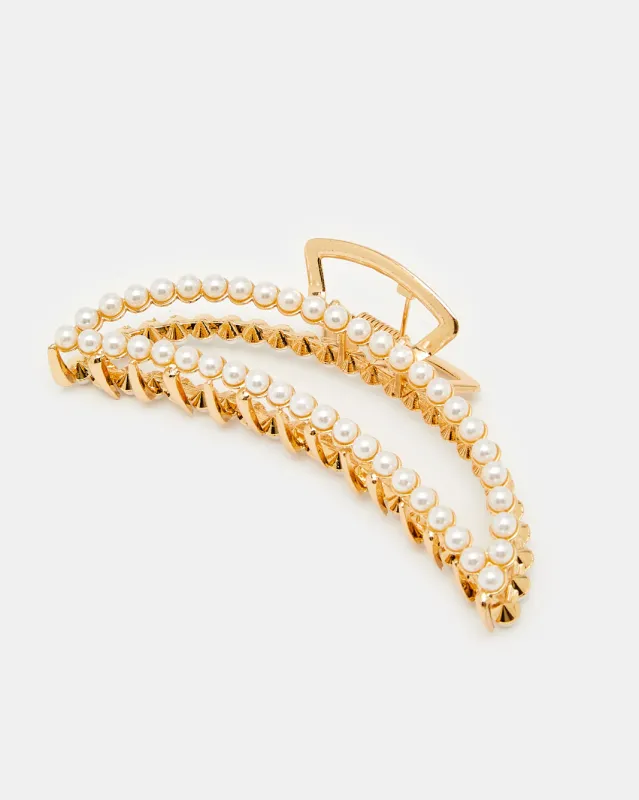 Women Gold Embellished Hair Claw sold by Redtag