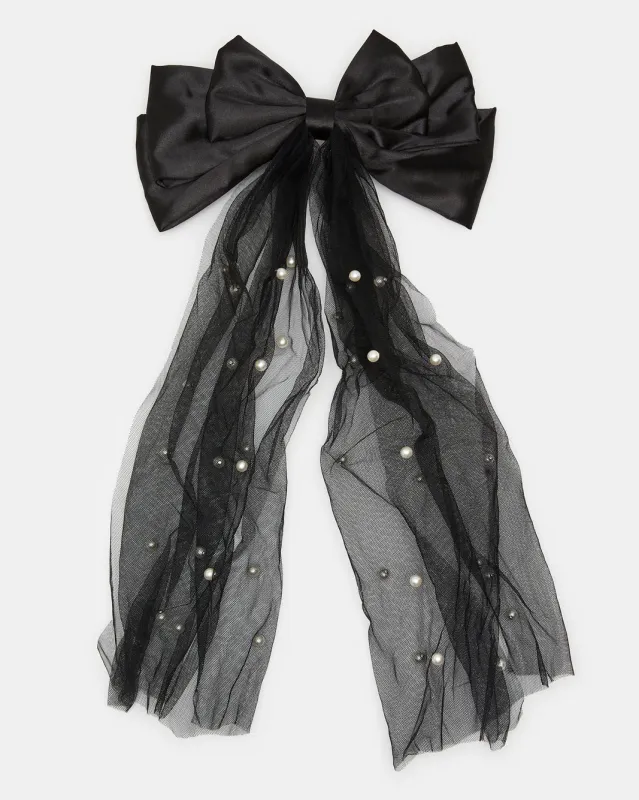 Women Black Embellished Hair Clip sold by Redtag