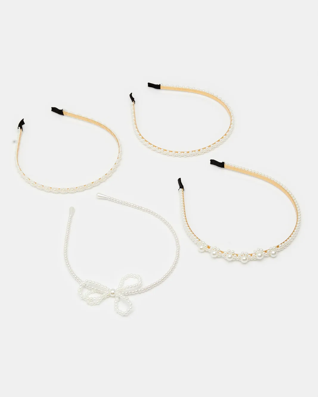 Women White Embellished Headband Set (4 Piece) sold by Redtag