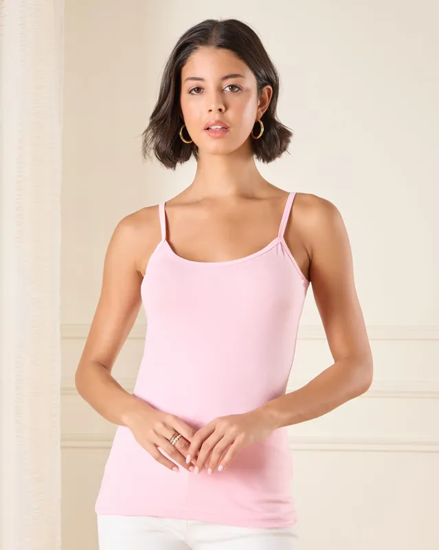 Women Pink Plain Strappy Vest sold by Redtag