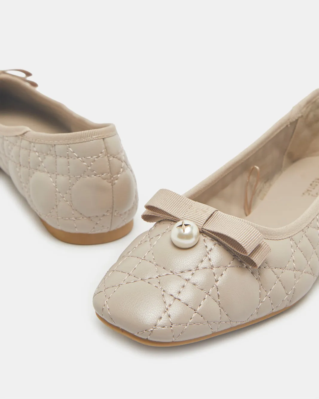 Women Beige Ballerina With Pearl Bow Trim sold by Redtag product image thumbnail 4