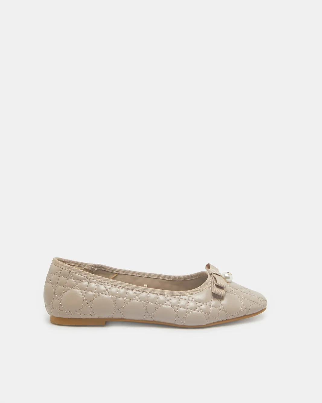 Women Beige Ballerina With Pearl Bow Trim sold by Redtag