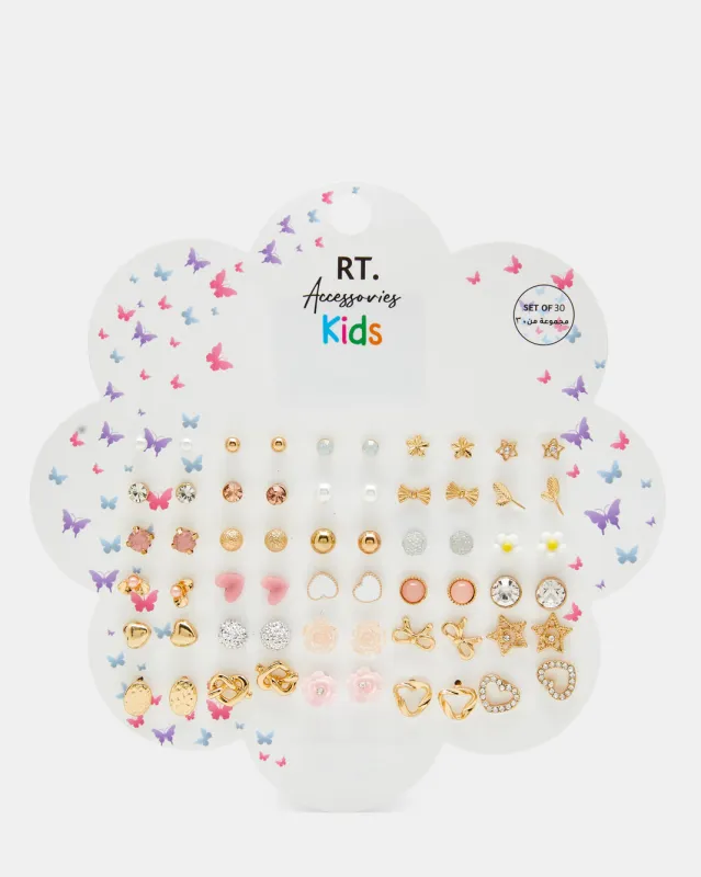 Girls Assorted Embellished Studs Set (30 Pairs) sold by Redtag