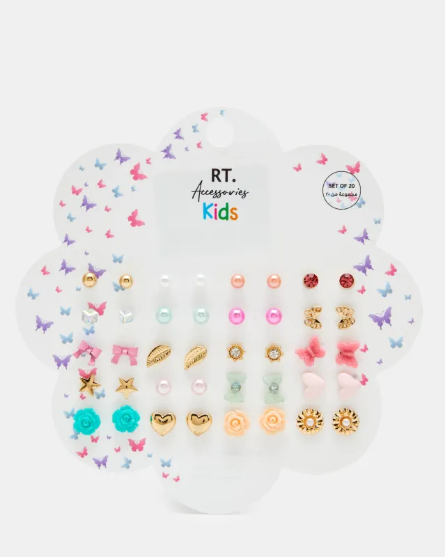 Girls Assorted Embellished Studs Set (20 Pairs) sold by Redtag