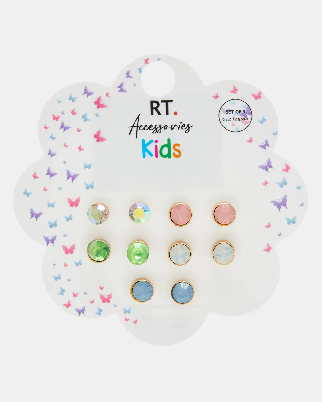 Girls Assorted Embellished Studs Set (5 Pairs) sold by Redtag