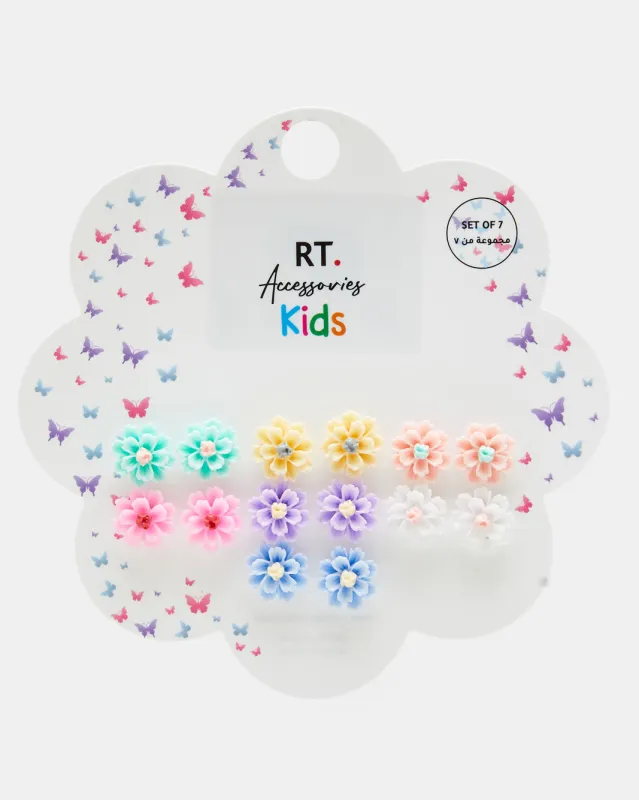 Girls Assorted Embellished Studs Set (7 Pairs) sold by Redtag