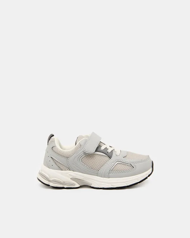 Senior Boys Grey Material Block Trainer sold by Redtag