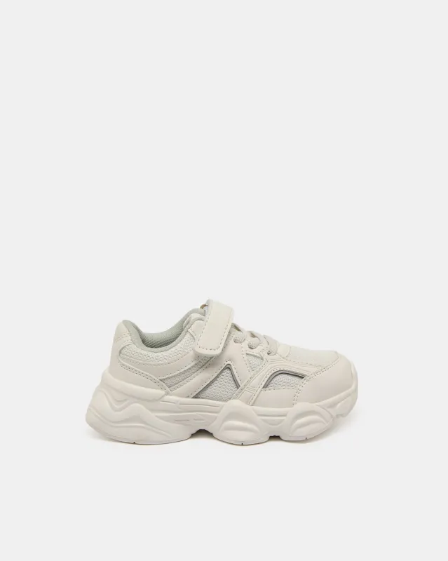 Boys Ecru Material Block Chunky Sneakers sold by Redtag