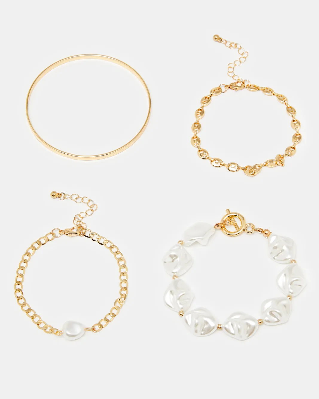 Women Gold Embellished Bracelets (4 Piece) sold by Redtag