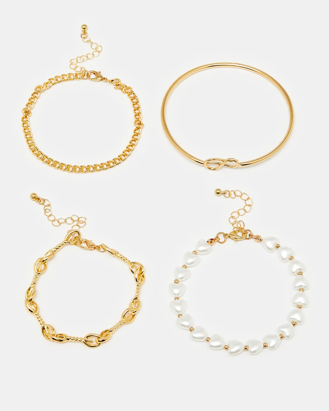 Women Gold Embellished Bracelets (4 Piece) sold by Redtag