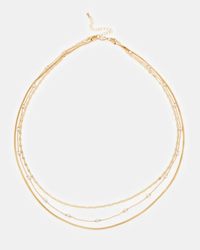 Women Gold Layered Necklace sold by Redtag