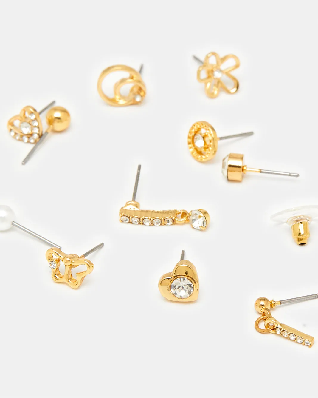 Women Gold Embellished Earring Set (12 Pairs) sold by Redtag product image thumbnail 3