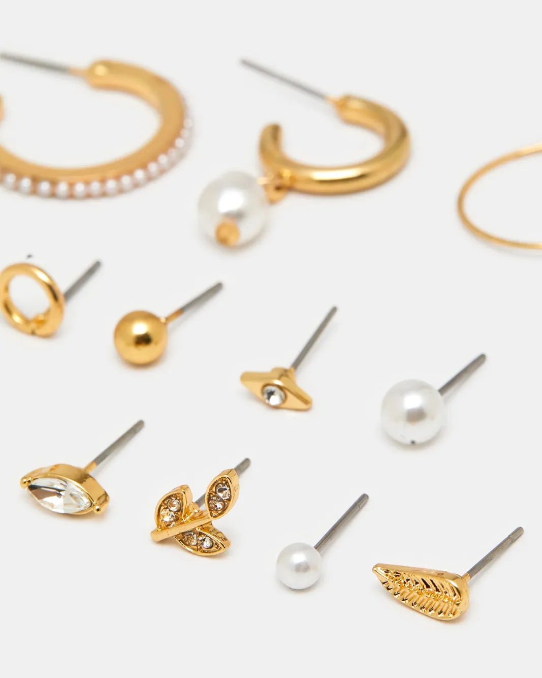 Women Gold Embellished Earring Set (15 Pairs) sold by Redtag product image thumbnail 3