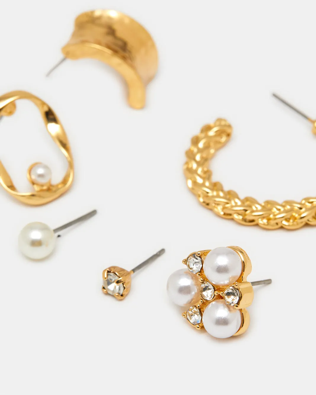 Women Gold Embellished Earring Set (6 Pairs) sold by Redtag product image thumbnail 3