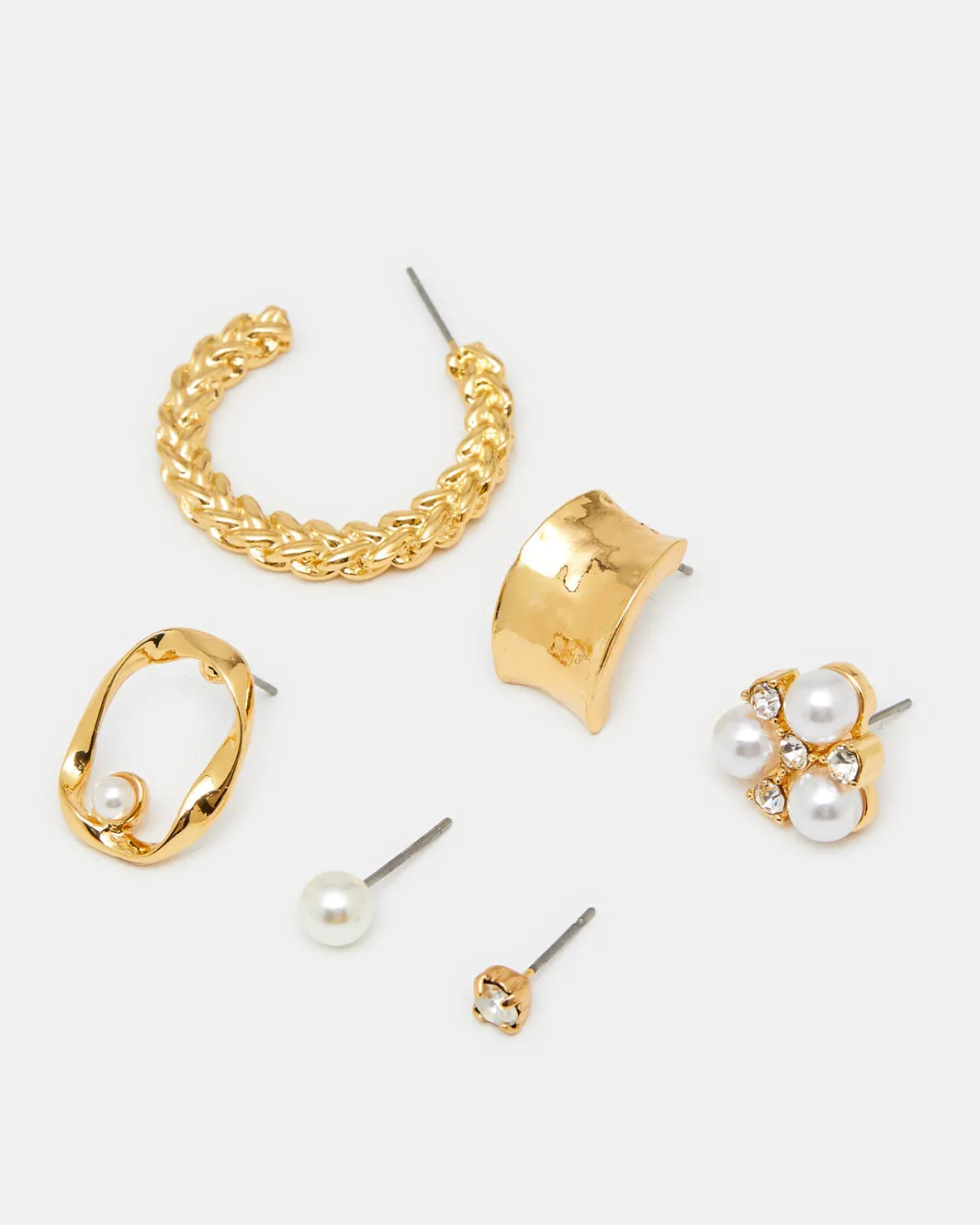 Women Gold Embellished Earring Set (6 Pairs) sold by Redtag product image thumbnail 2