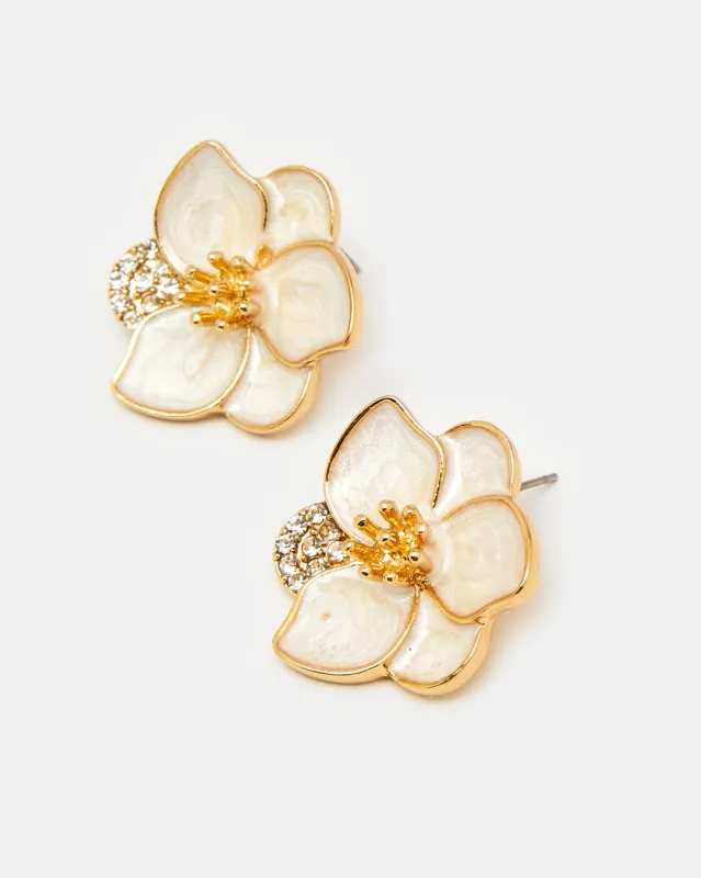 Women Gold Embellished Earrings sold by Redtag
