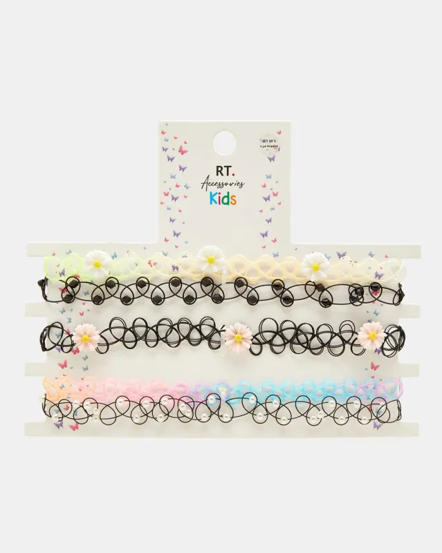 Girls Assorted Choker Set (5 Piece) sold by Redtag