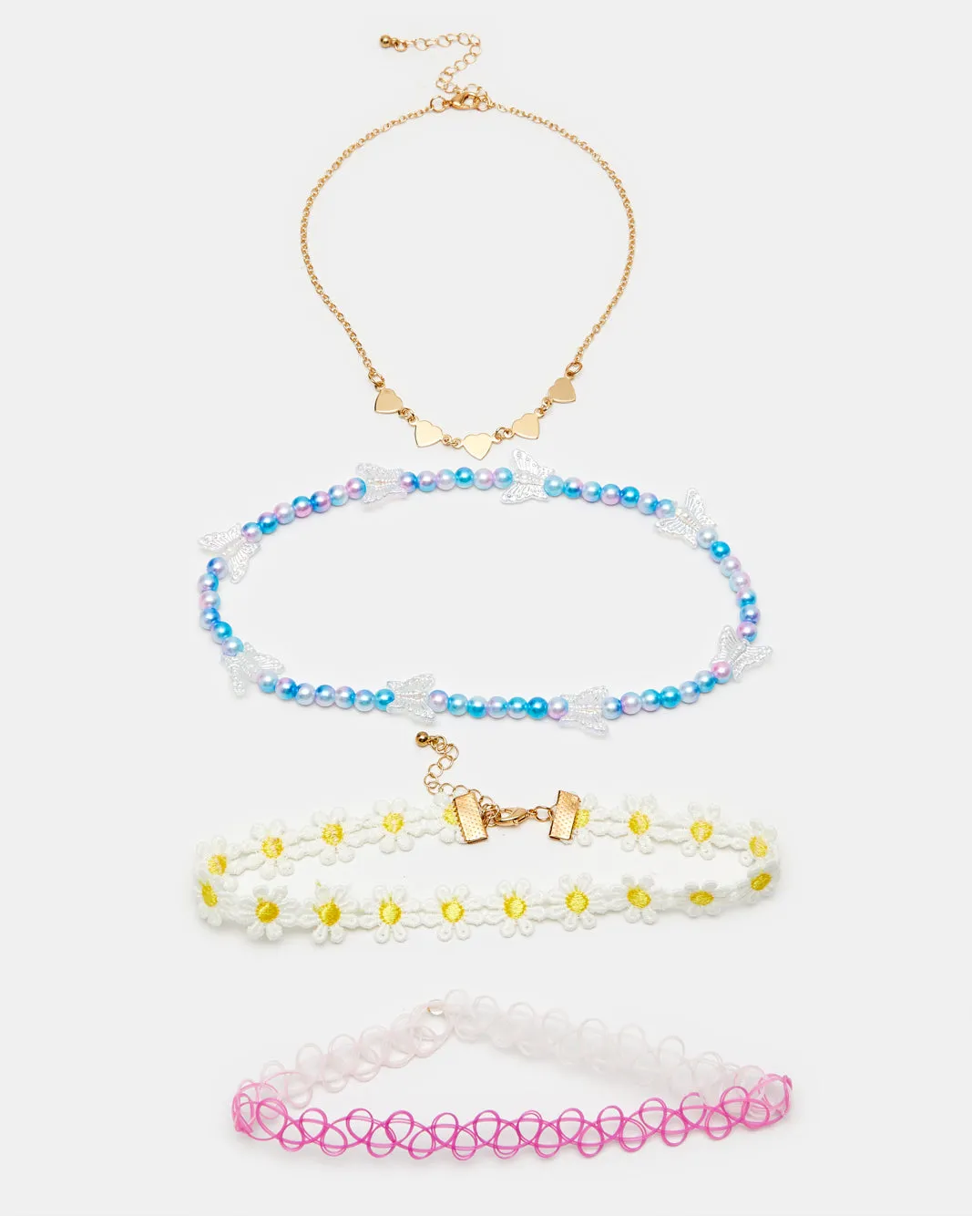 Girls Assorted Choker Set (4 Piece) sold by Redtag