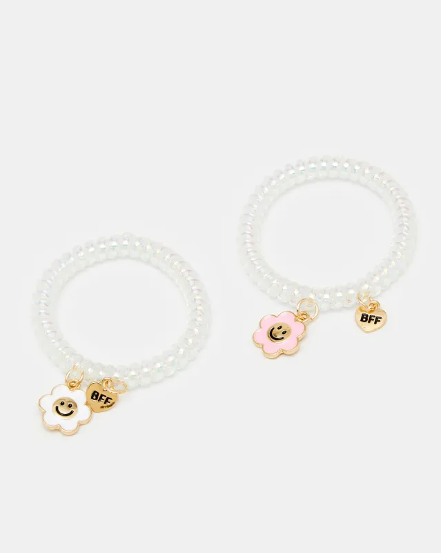 Girls White Pearls Bracelet Set (Pack of 2) sold by Redtag