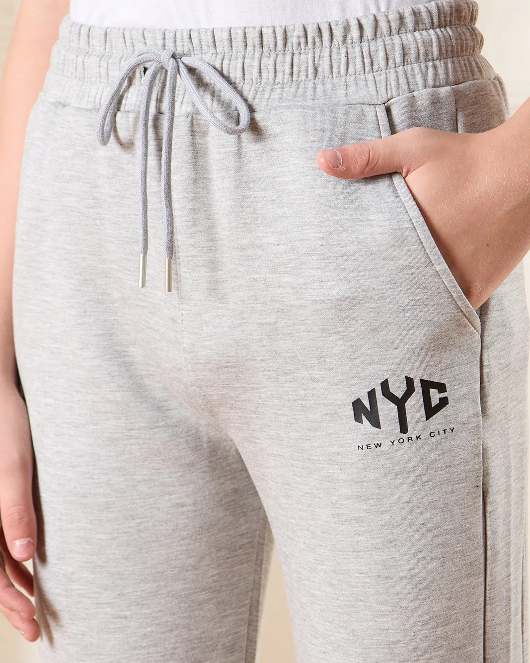 Senior Boys Grey NYC Print Active Pants sold by Redtag product image thumbnail 4
