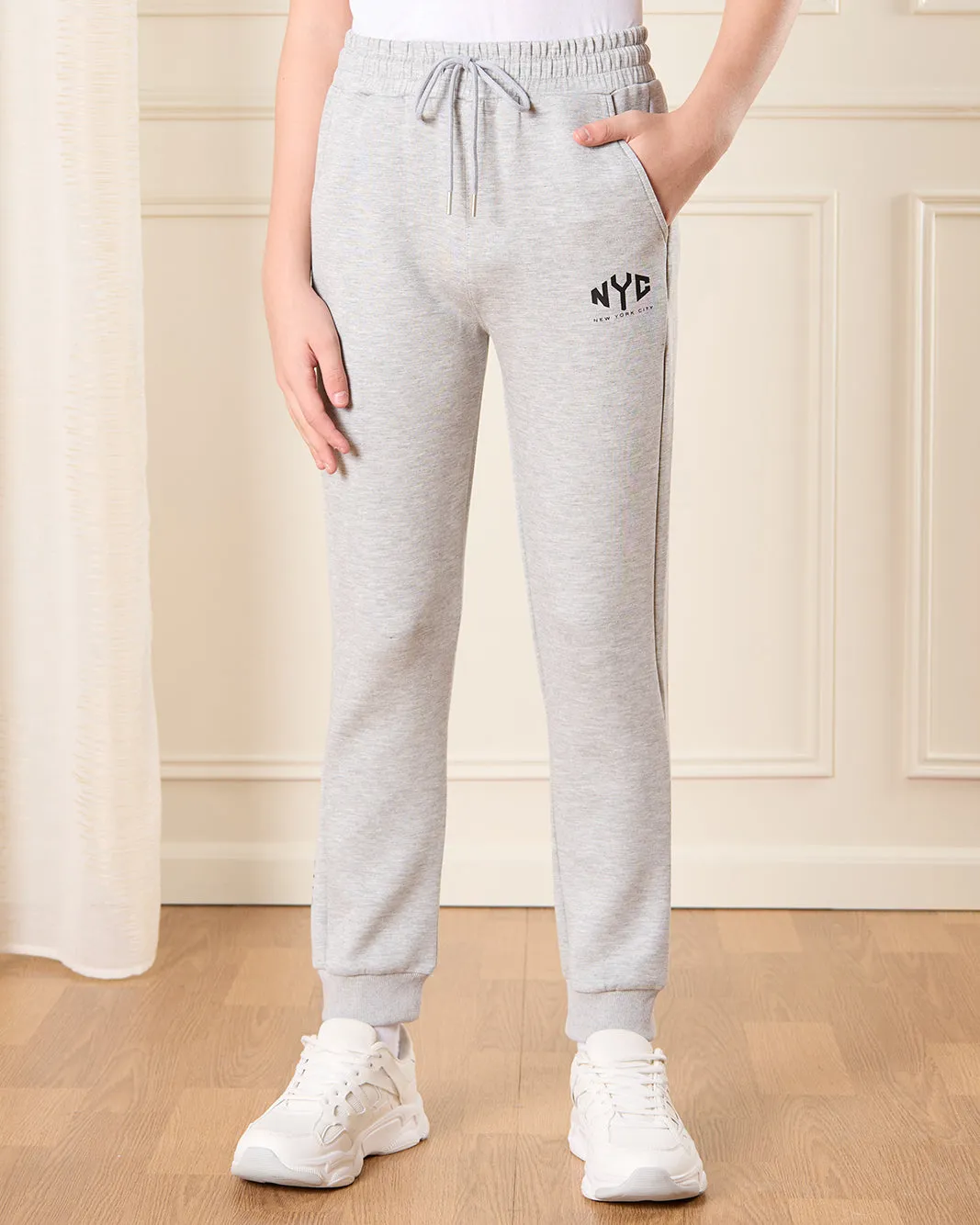 Senior Boys Grey NYC Print Active Pants sold by Redtag