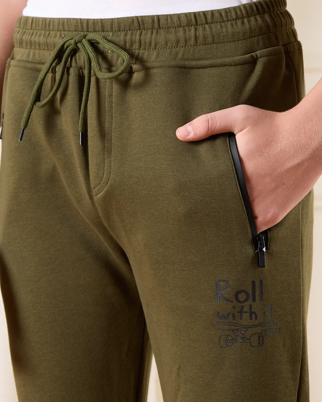 Senior Boys Olive Active Pants sold by Redtag product image thumbnail 4