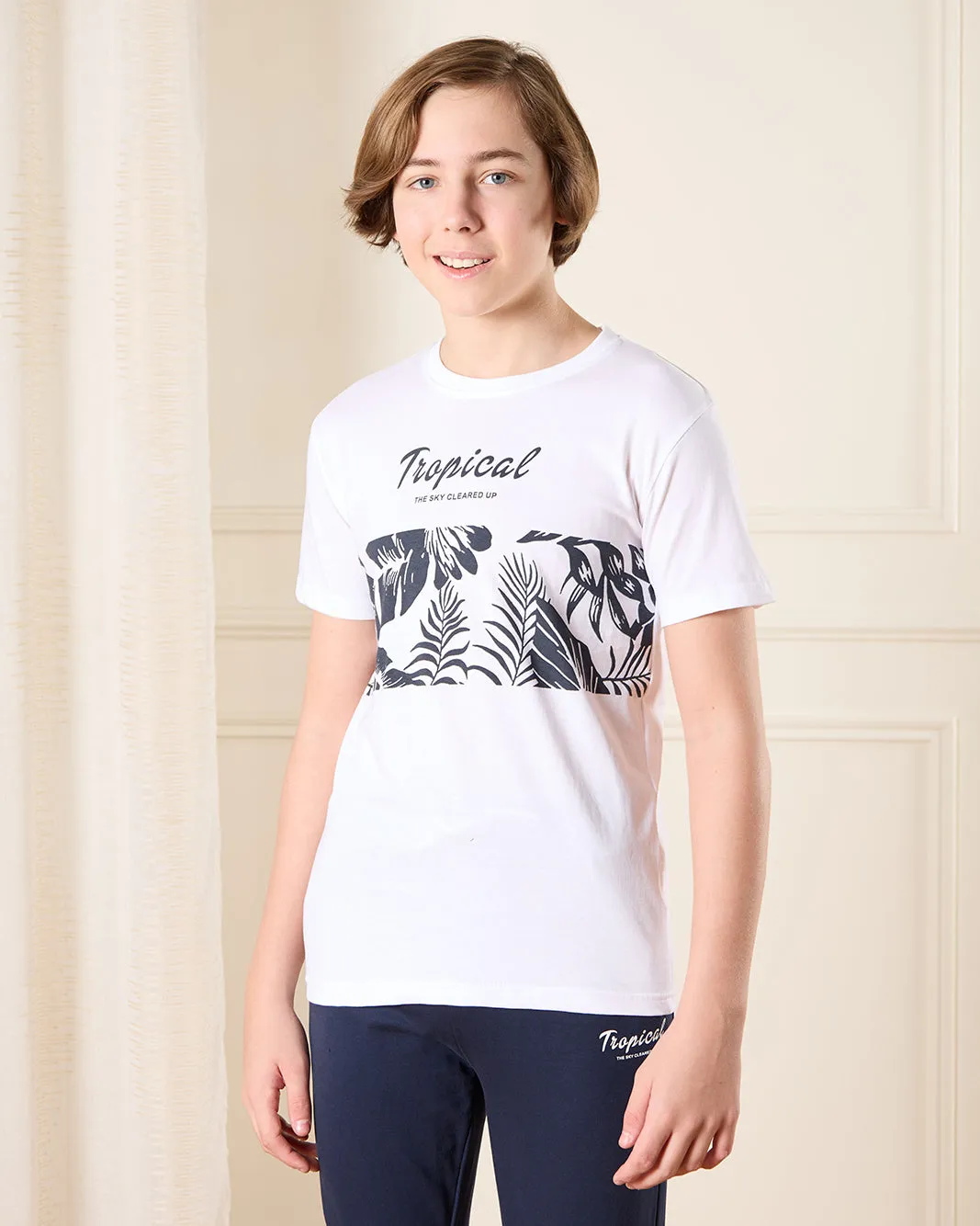 Senior Boys Navy And White Printed Pyjama Set (2 Piece) sold by Redtag product image thumbnail 2