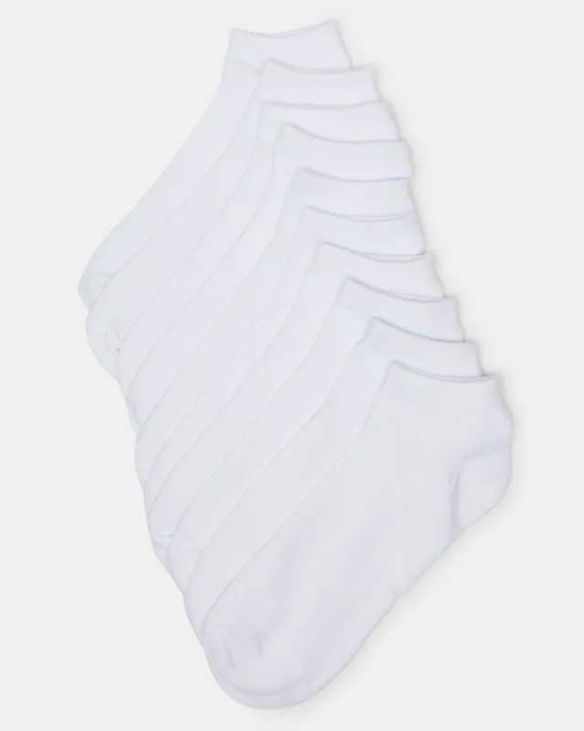 Men White Ankle Socks Pack (10 Pairs) sold by Redtag