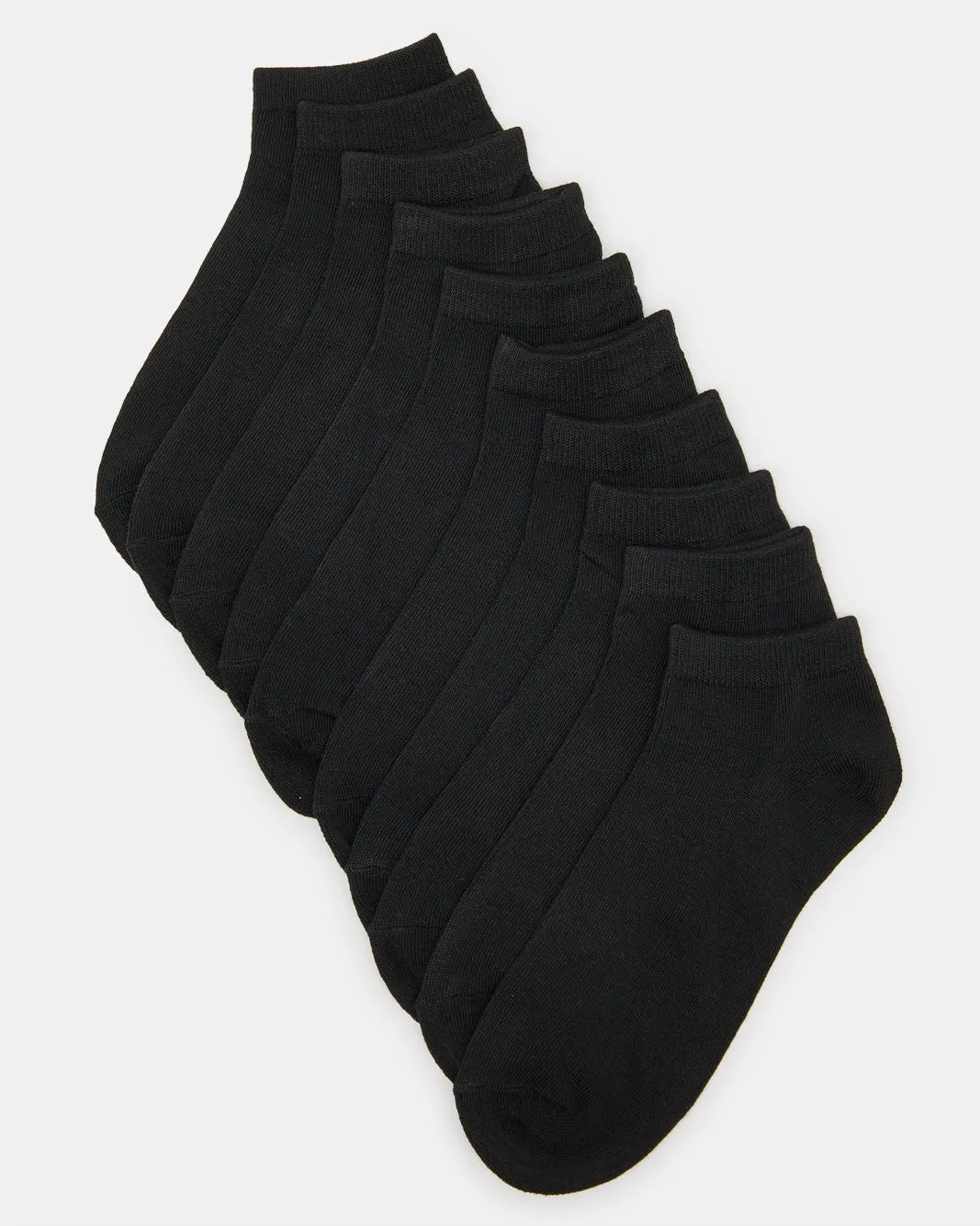 Men Black Ankle Socks Pack (10 Pairs) sold by Redtag