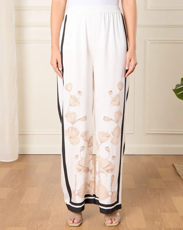 Women Pink Printed Wide leg Pants sold by Redtag