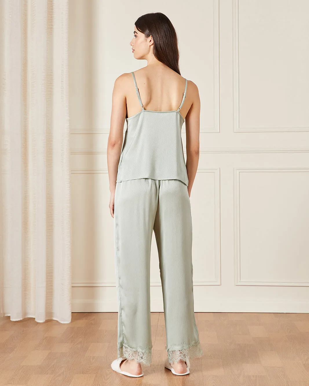 Women Green Satin Robe Set (2 Piece) sold by Redtag product image thumbnail 4