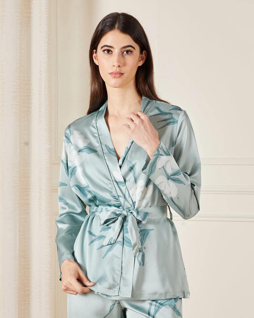 Women Green Satin Robe & Pants Set (2 Piece) sold by Redtag product image thumbnail 2