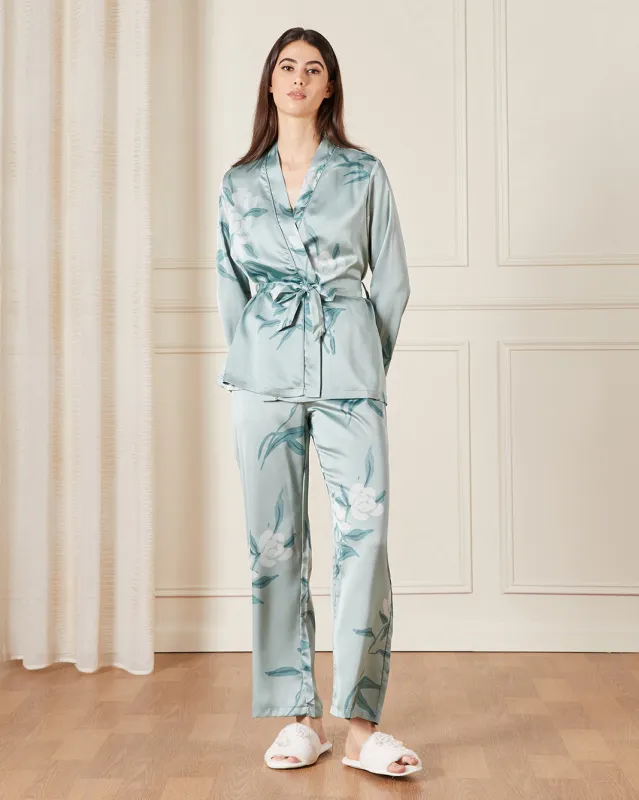 Women Green Satin Robe & Pants Set (2 Piece) sold by Redtag