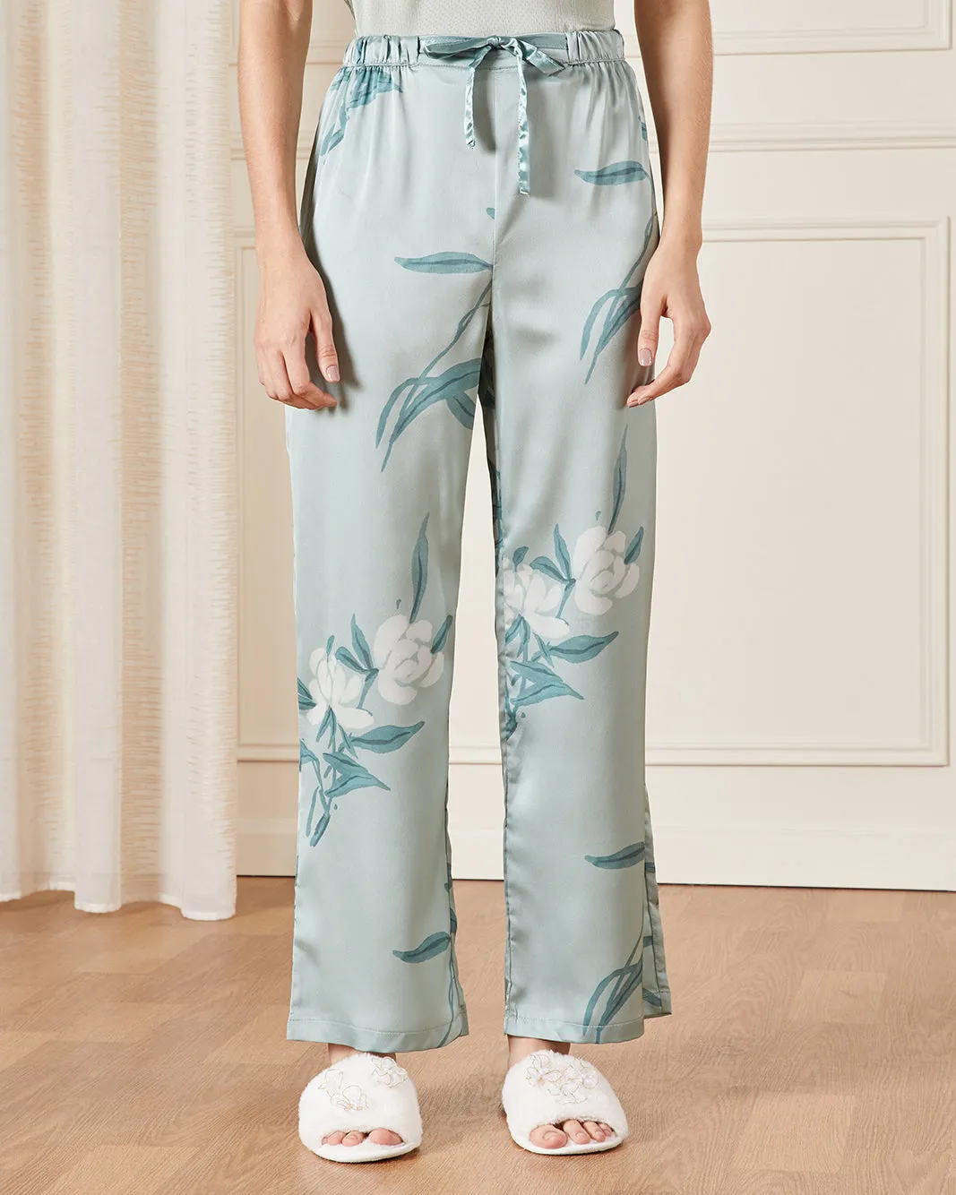 Women Green Satin Robe & Pants Set (2 Piece) sold by Redtag product image thumbnail 3