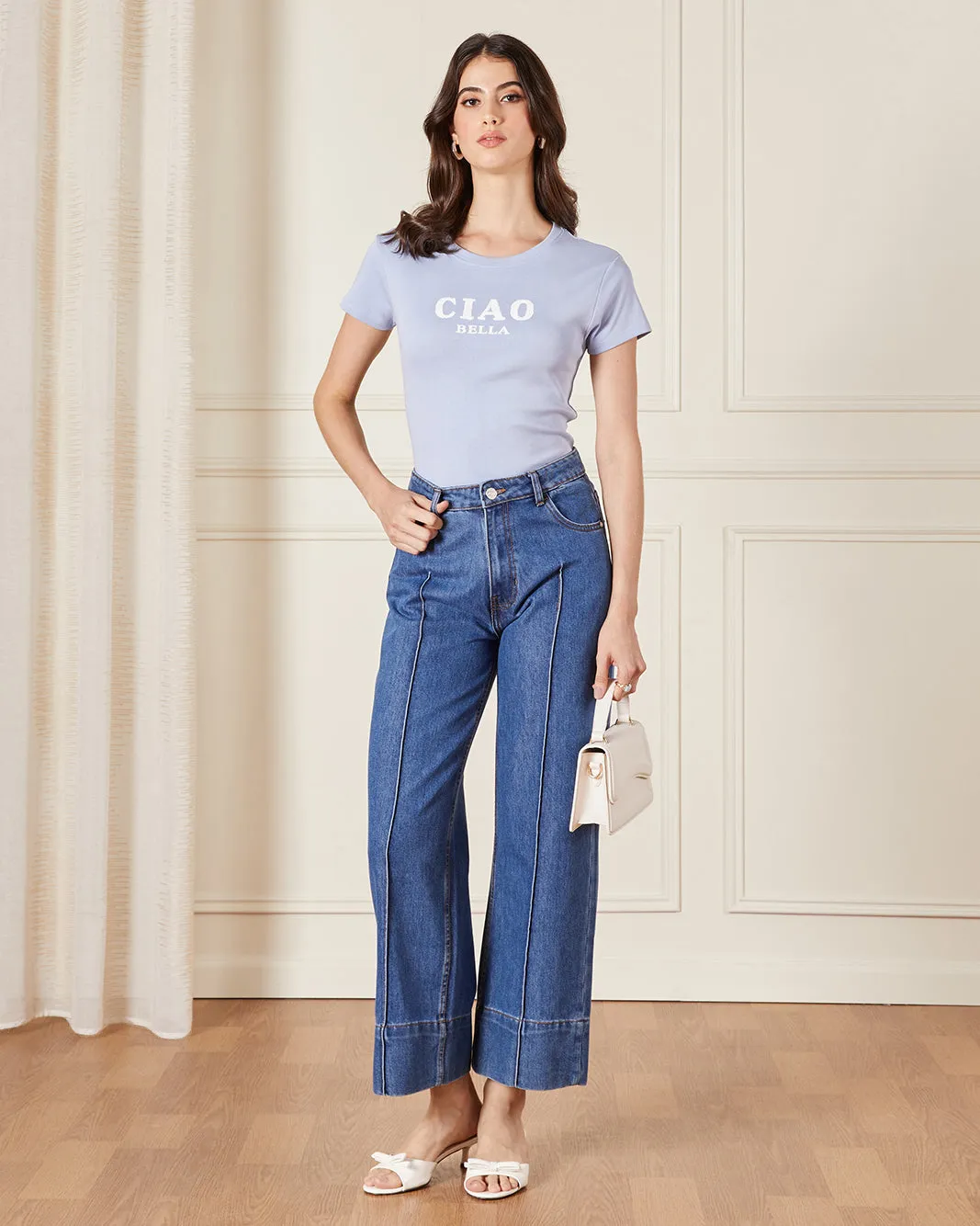 Women Blue Printed T-Shirt sold by Redtag product image thumbnail 2