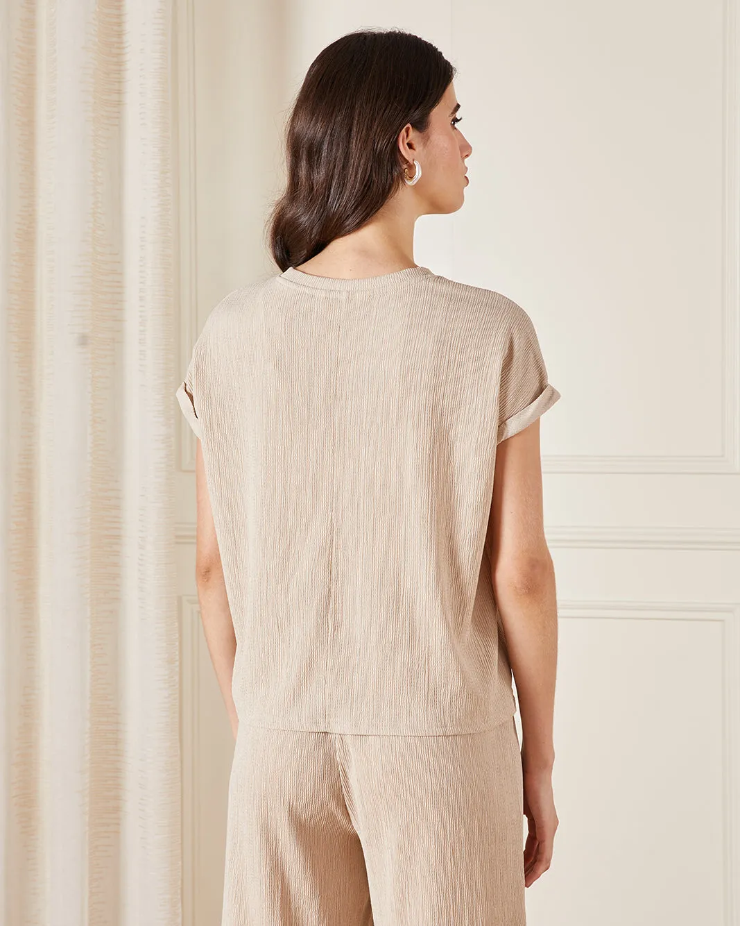 Women Beige Plain T-Shirt sold by Redtag product image thumbnail 3