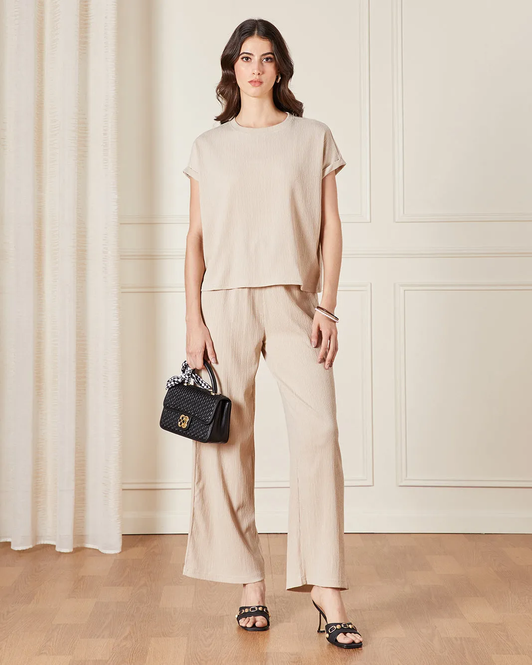 Women Beige Plain T-Shirt sold by Redtag product image thumbnail 2