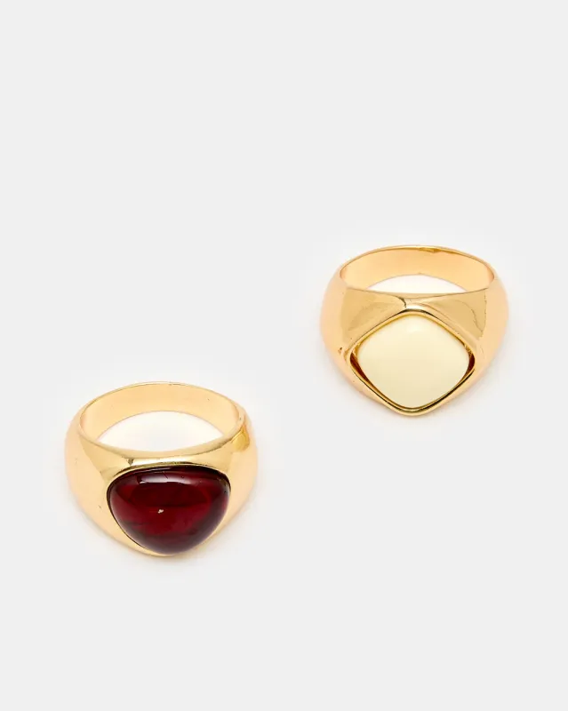 Women Gold Embellished Ring Set (Pack of 2) sold by Redtag