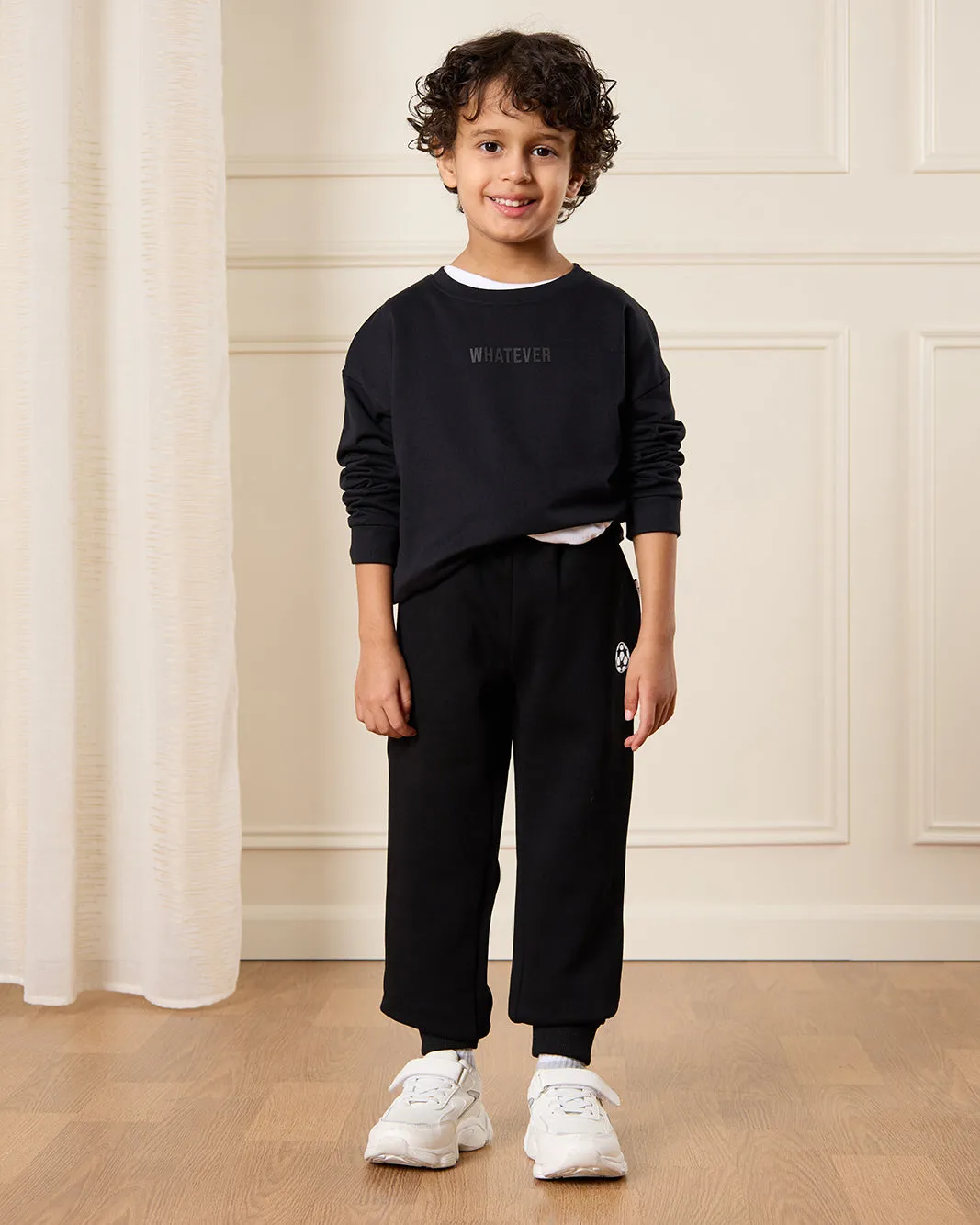 Boys Black Printed Track Pants sold by Redtag product image thumbnail 2