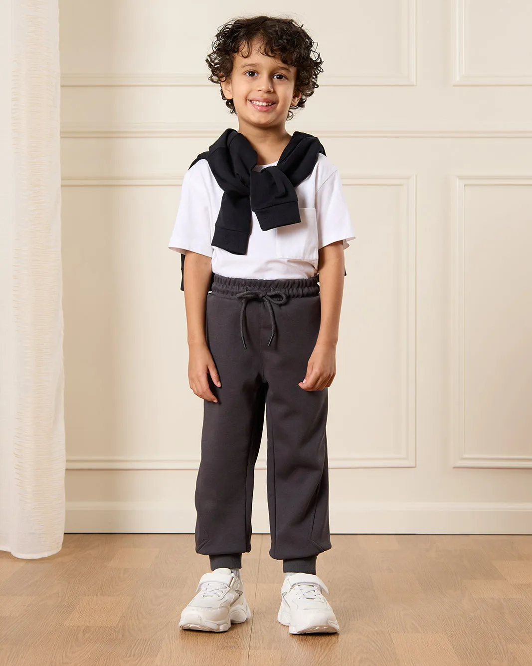 Boys Charcoal Plain Track Pants sold by Redtag product image thumbnail 2