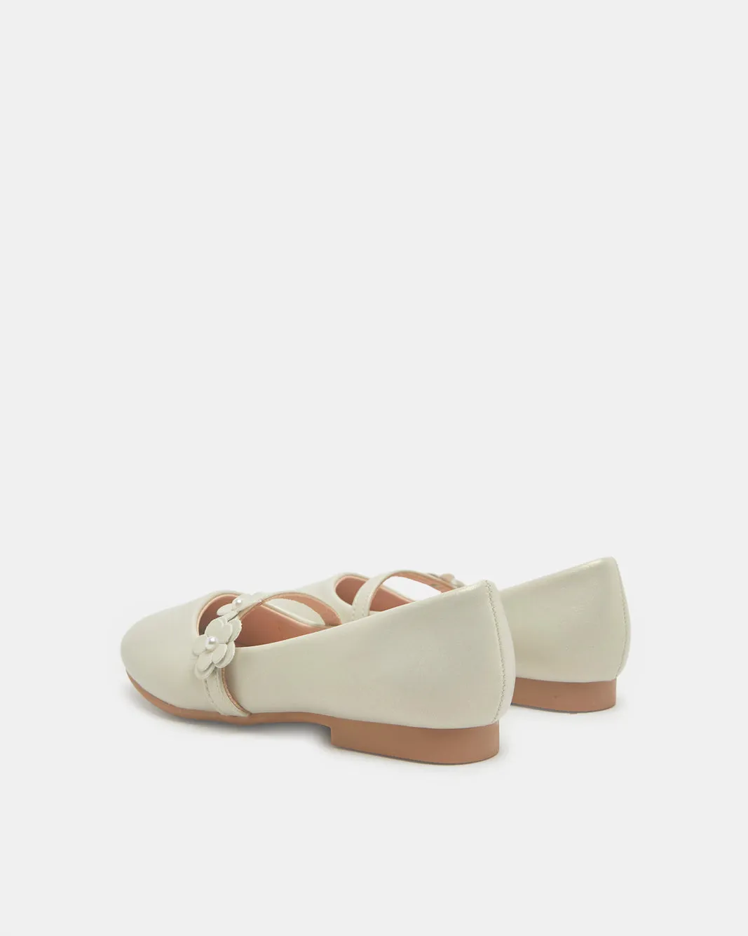 Senior Girls Beige Floral Embellished Ballerina sold by Redtag product image thumbnail 3