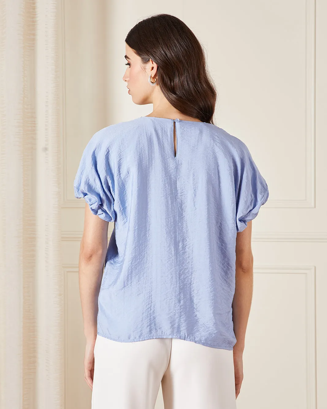 Women Blue Plain Blouse sold by Redtag product image thumbnail 3