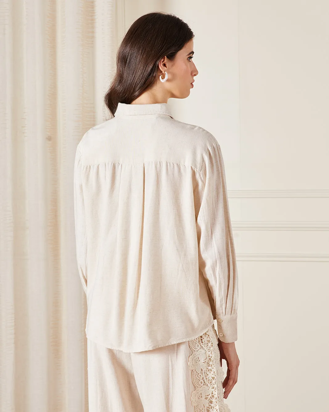 Women Cream Embellished Detailed Shirt sold by Redtag product image thumbnail 3
