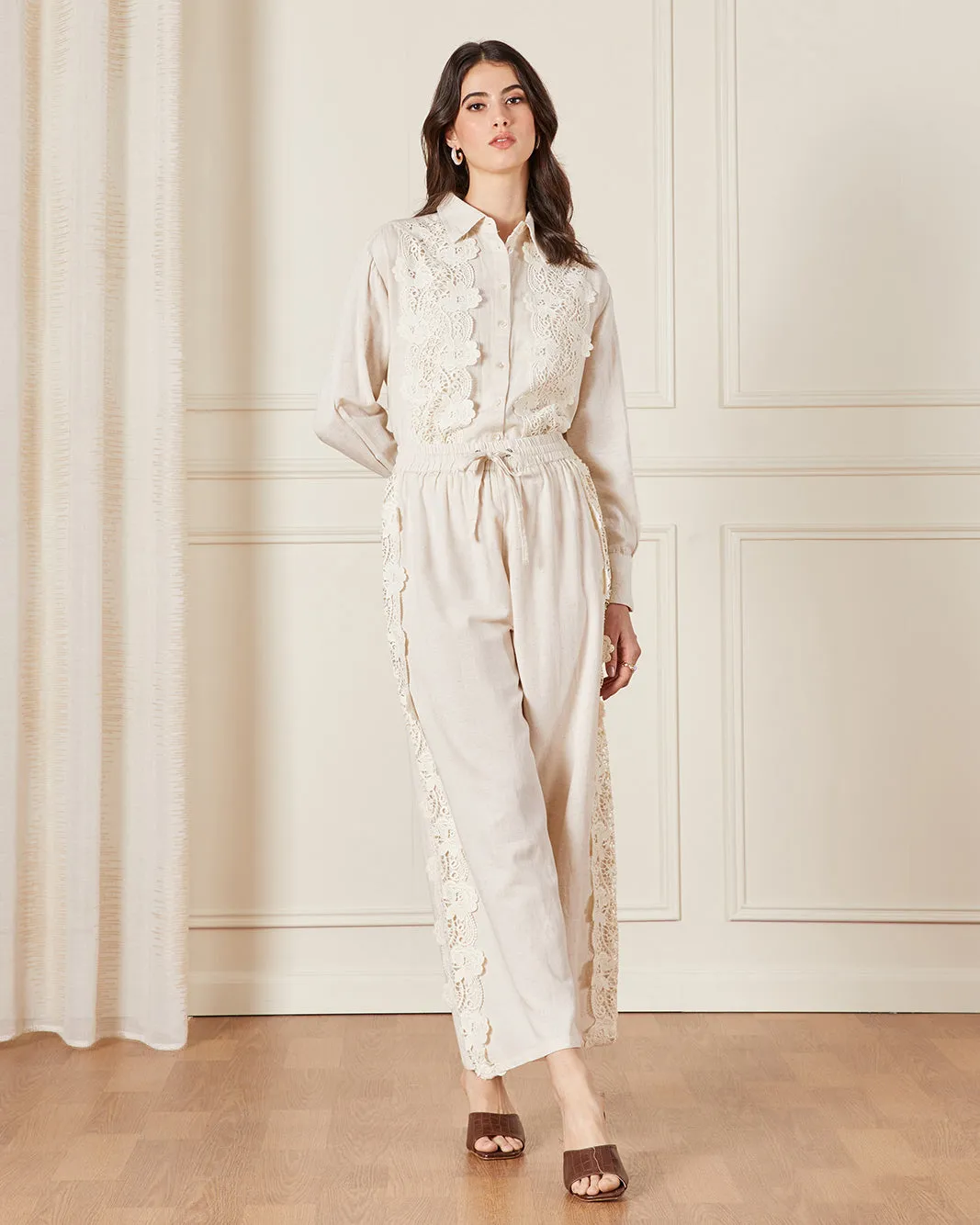 Women Cream Embellished Detailed Shirt sold by Redtag product image thumbnail 2