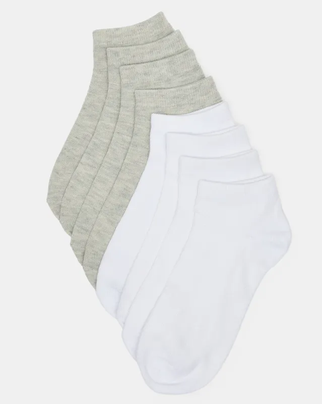 Women White And Grey Ankle Box Socks (8 Pairs) sold by Redtag