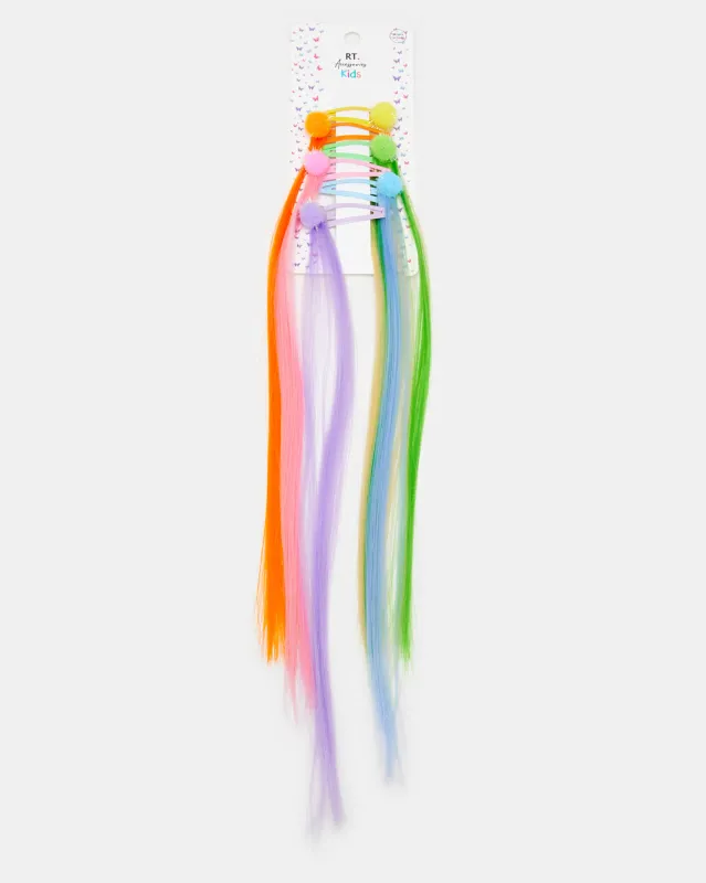 Girls Assorted Hair Clip Faux Hair Set (Pack of 6) sold by Redtag