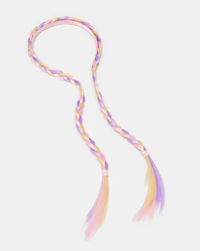 Girls Multicolour Headband With Synthetic Hair sold by Redtag