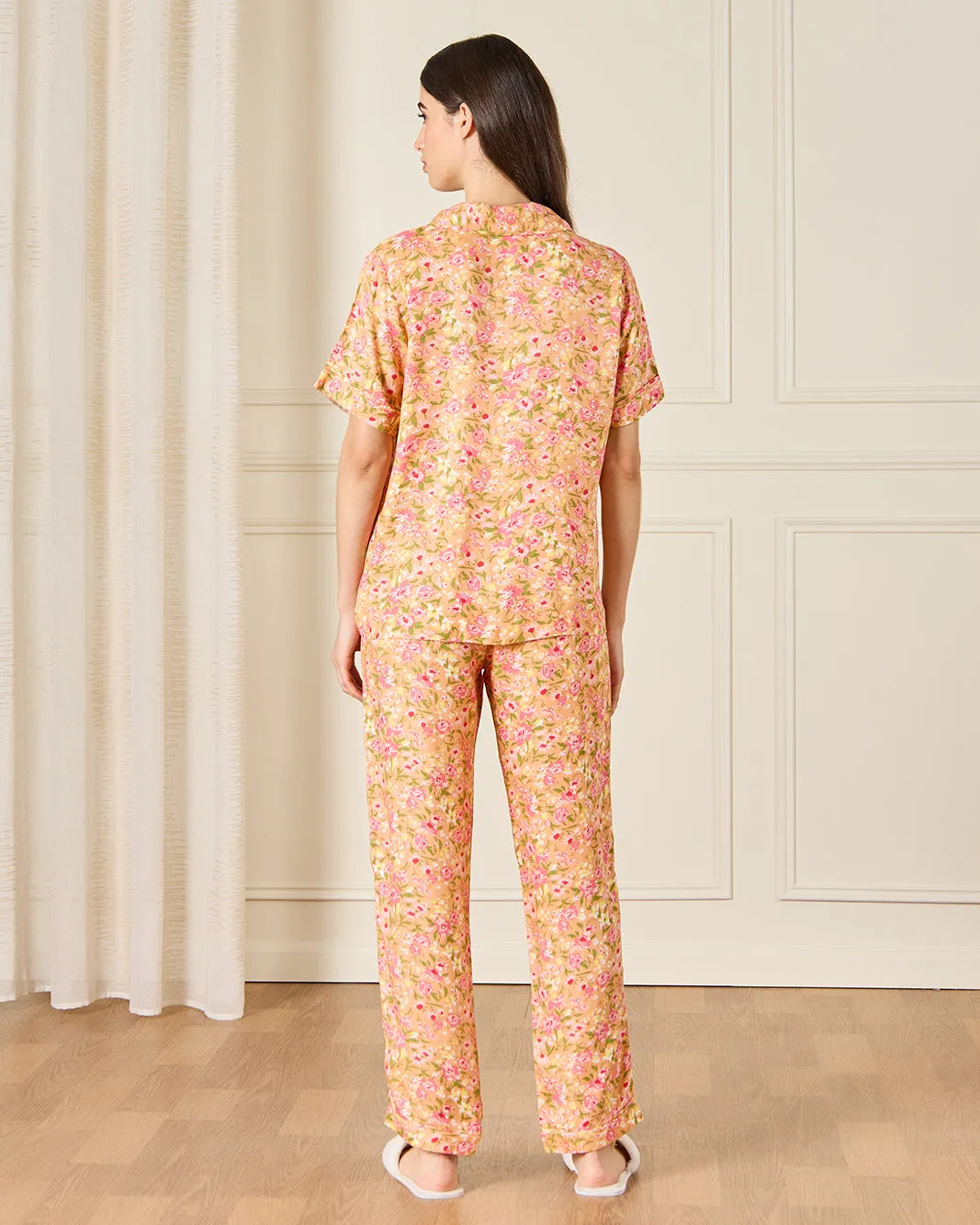 Women Orange Collared Pyjama Set (2 Piece) sold by Redtag product image thumbnail 4