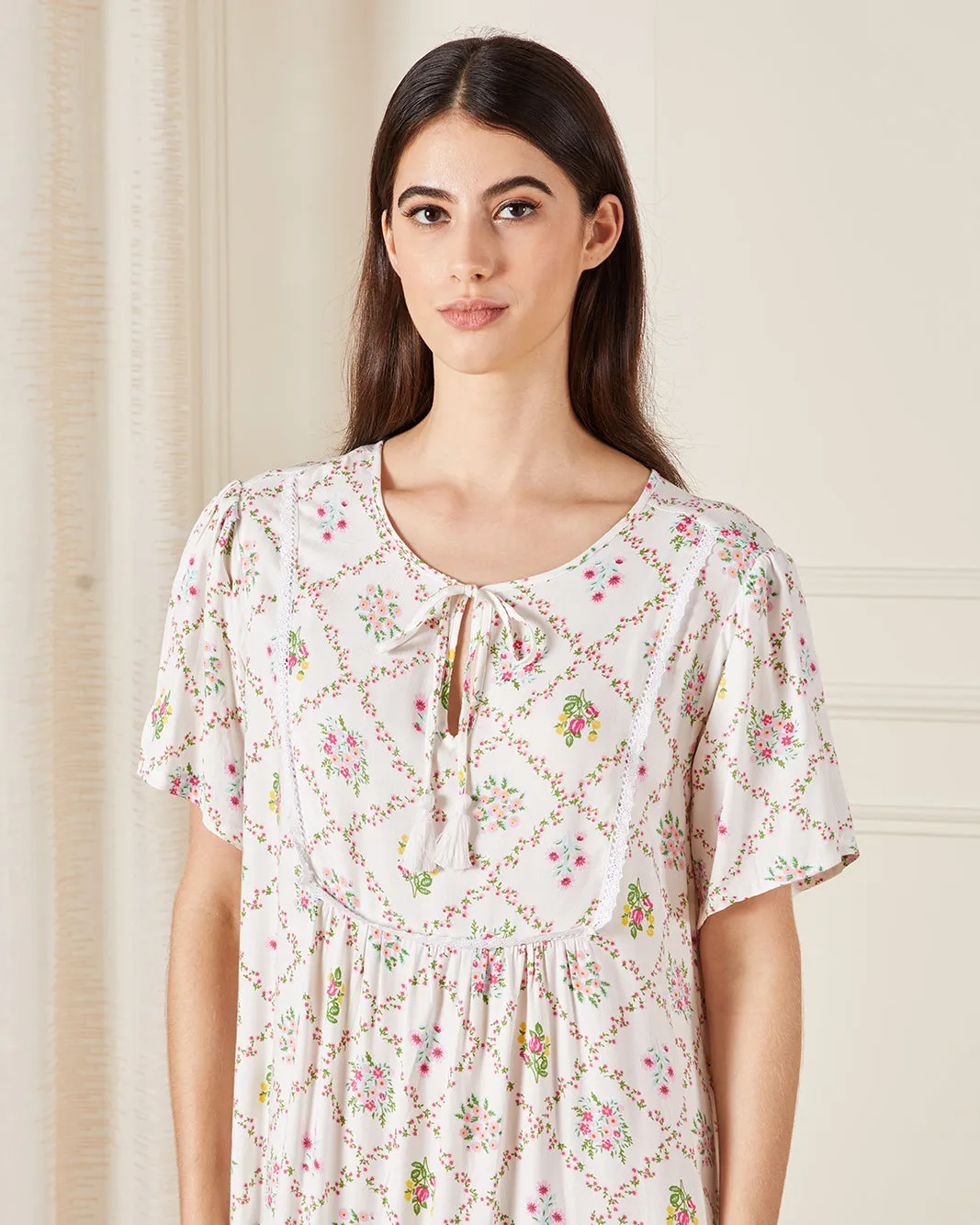 Women White Printed Nightgown sold by Redtag product image thumbnail 2