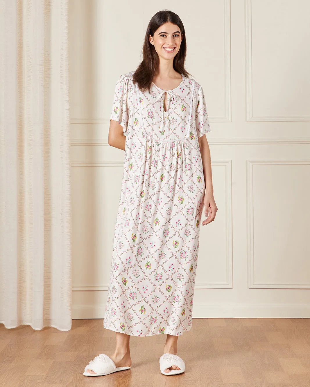 Women White Printed Nightgown sold by Redtag product image thumbnail 4
